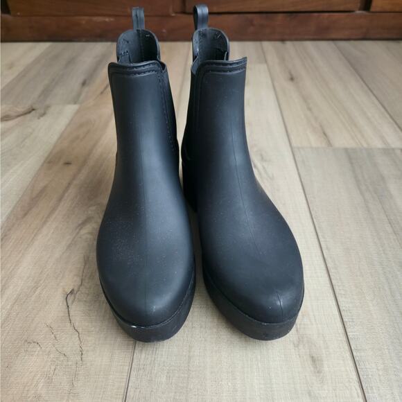 Jeffrey Campbell Cloudy Rain Boot Black Matte Rubber Women US 7 - Picture 12 of 13